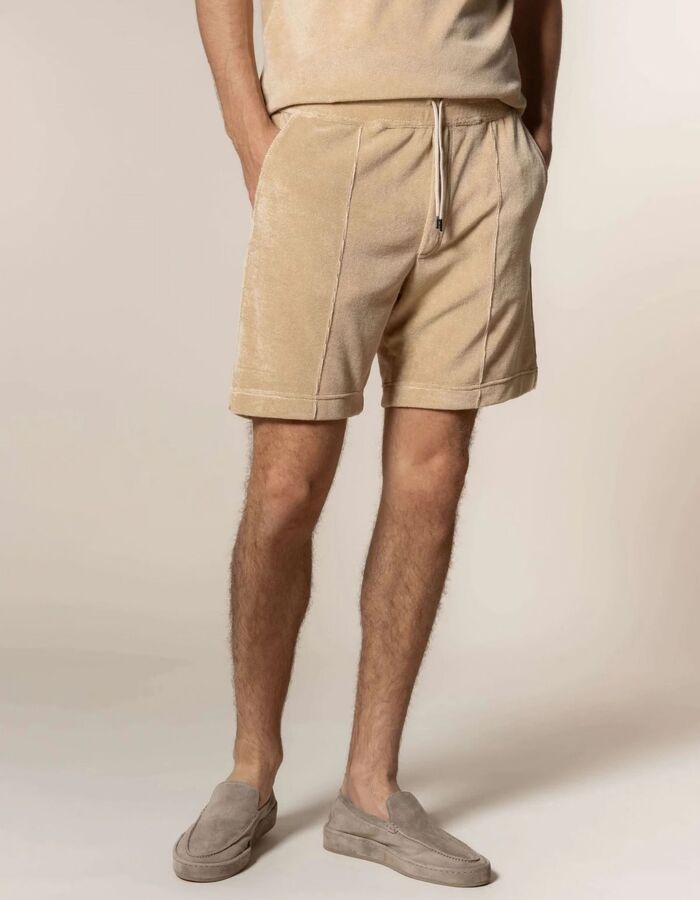 Terry towelling leisure shorts katoen badstof beige