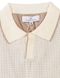 Premium structuur polo katoen beige