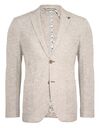 Modern fit blazer structuurstof beige