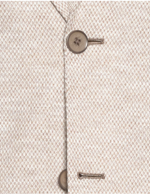 Modern fit blazer structuurstof beige