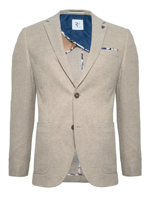 Modern fit blazer katoenmix beige