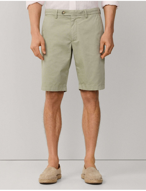 Chino bermuda stretch katoen seagrass groen