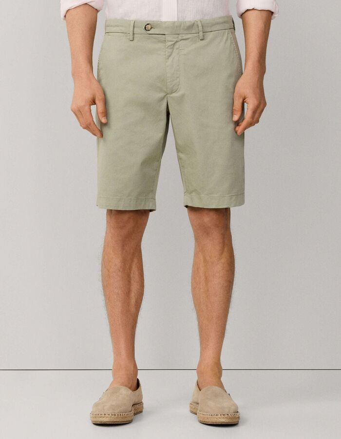 Chino bermuda stretch katoen seagrass groen