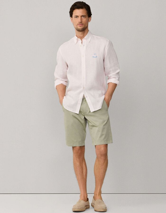 Chino bermuda stretch katoen seagrass groen