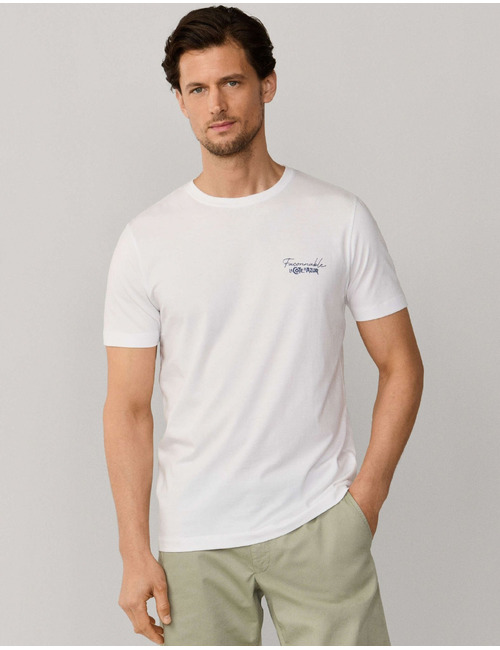 Baie des Anges T-shirt print katoen wit