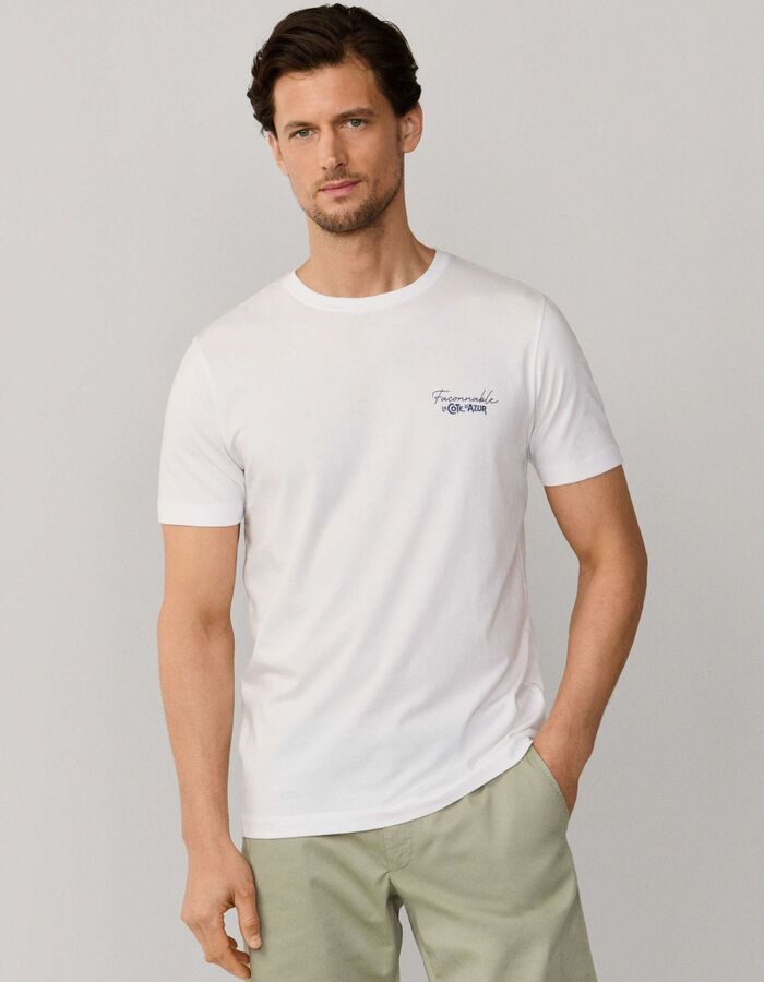 Baie des Anges T-shirt print katoen wit