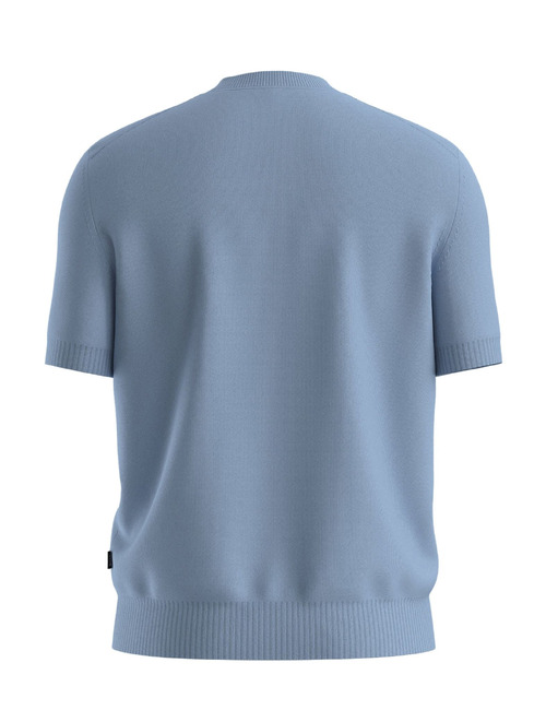 H-Umauro merinowollen trui korte mouwen lichtblauw
