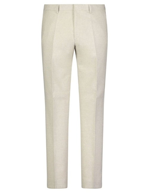 Slim fit kostuumbroek linnenmix beige
