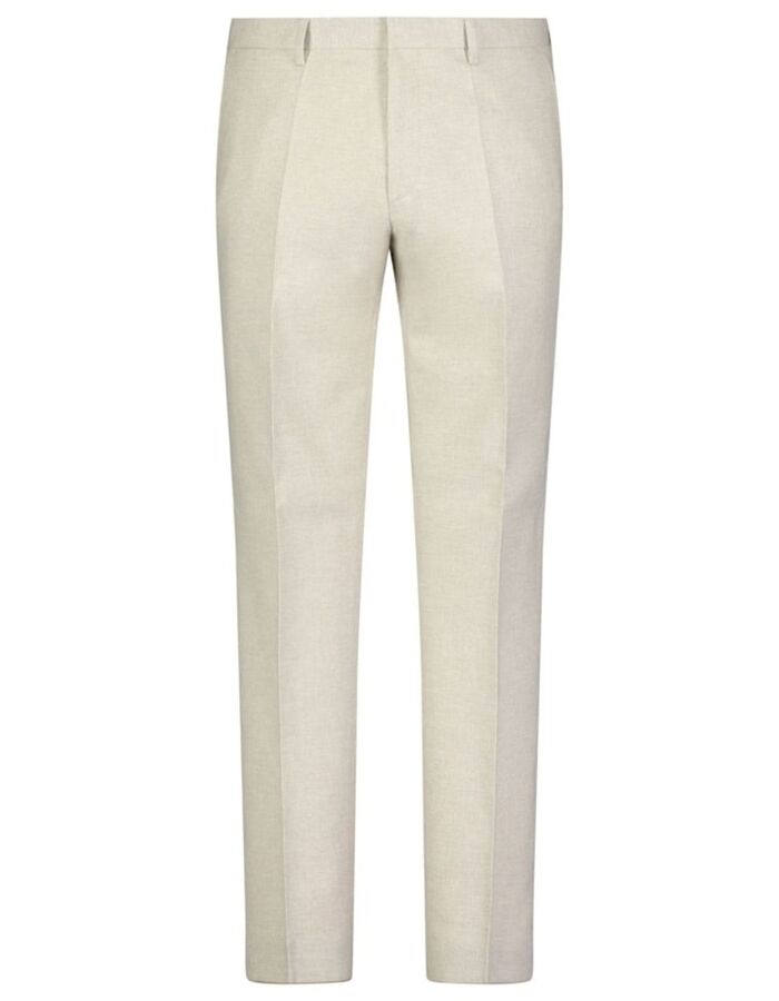 Slim fit kostuumbroek linnenmix beige