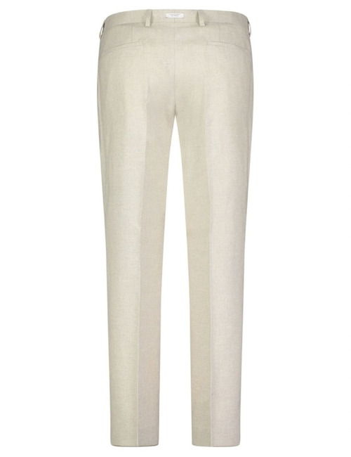 Slim fit kostuumbroek linnenmix beige