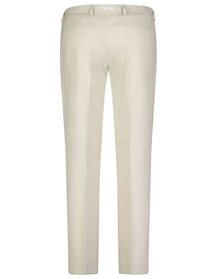 Slim fit kostuumbroek linnenmix beige