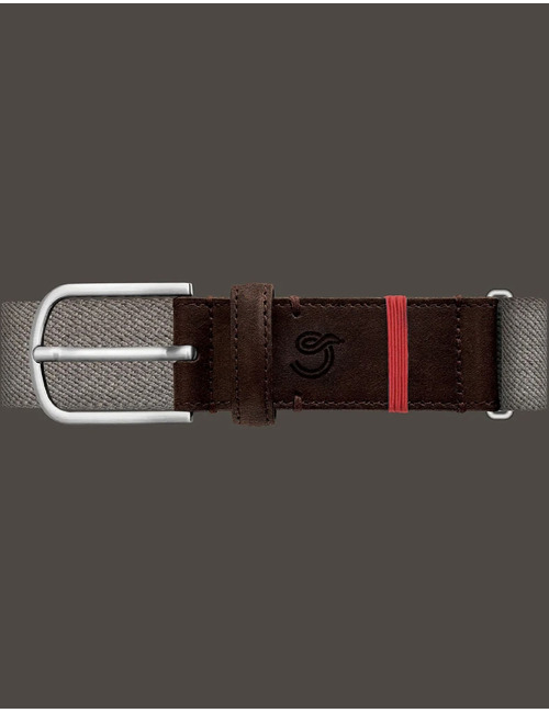 Antibes gevlochten stretchriem suède lichtgrijs