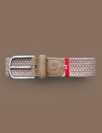 Cap Ferret gevlochten stretchriem suède taupe