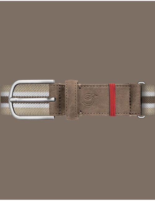 Cornell gevlochten stretchriem suède beige