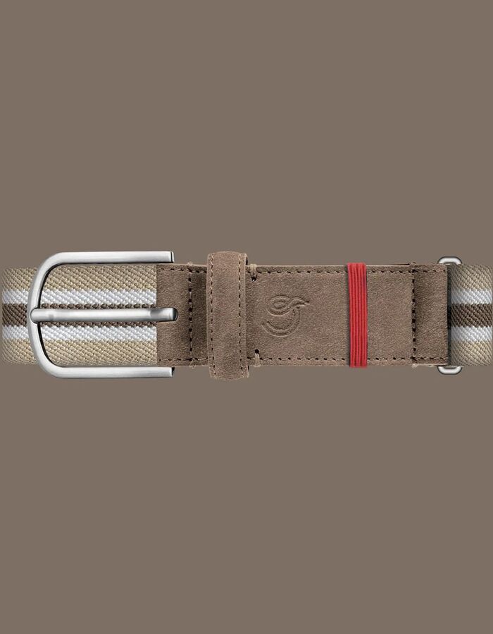 Cornell gevlochten stretchriem suède beige