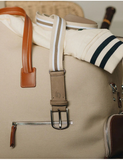 Cornell gevlochten stretchriem suède beige