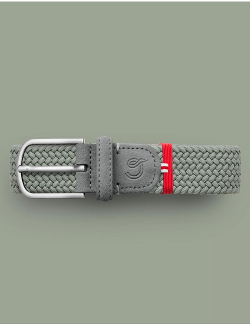 Lecce Classic Mono gevlochten stretchriem suède Desert Sage