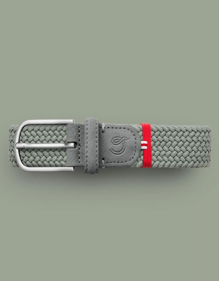 Lecce Classic Mono gevlochten stretchriem suède Desert Sage