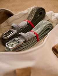 Lecce Classic Mono gevlochten stretchriem suède Desert Sage