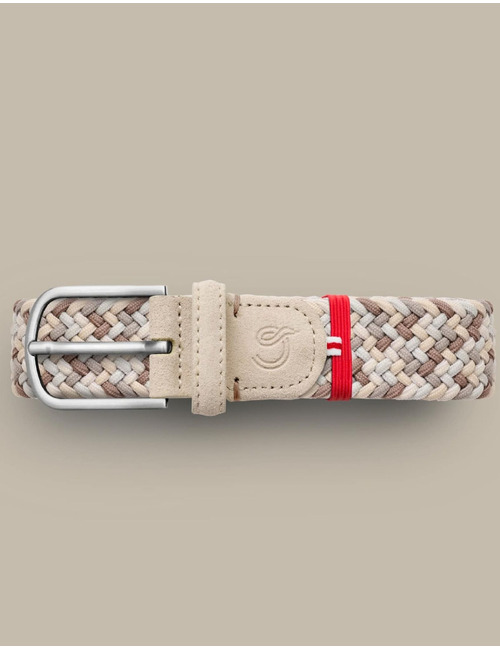 Santa Monica gevlochten stretchriem suède beige