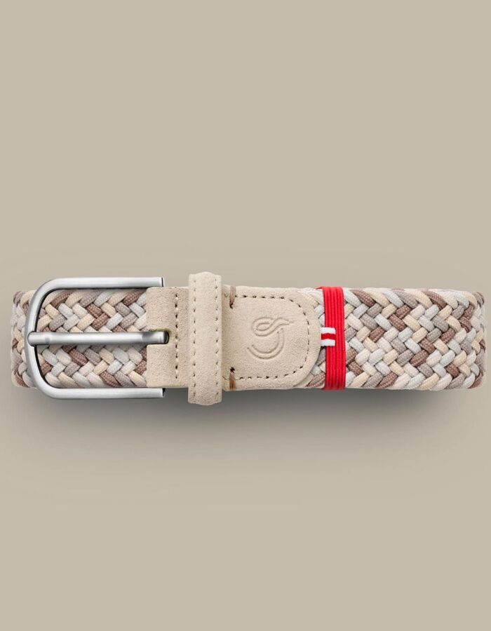 Santa Monica gevlochten stretchriem suède beige