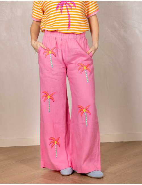 Grace broek met elatische band roze