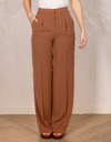 Willow O - Bruine wide-leg broek met hoge taille