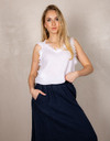 NEELA - Mouwloze top met rafelafwerking