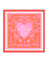 Katoenen sjaal met grafische hartprint