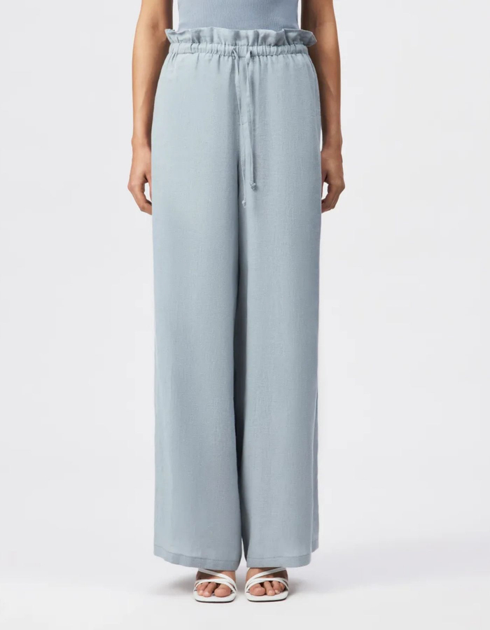 Dwindle - linnen broek met paperbag taille