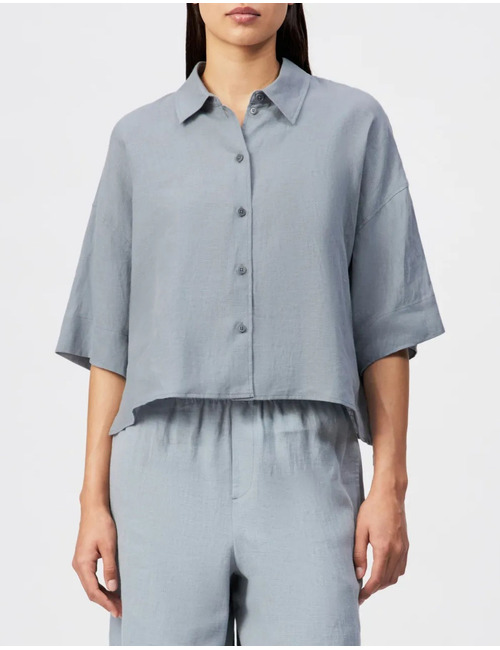 Yarik -  linnen overhemdblouse met oversized pasvorm