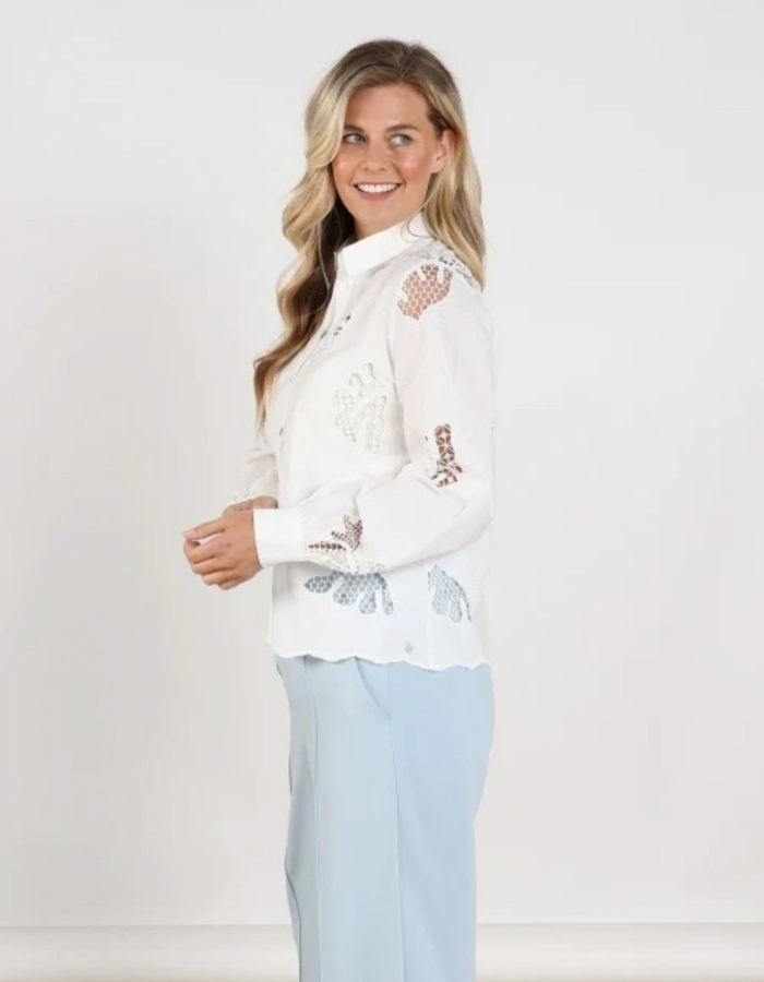 Nukus lange mouw bloes wit