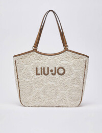 Grote tote bag met kant