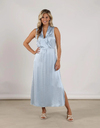 Violet - jurk silky in cloudy met elegante pasvorm