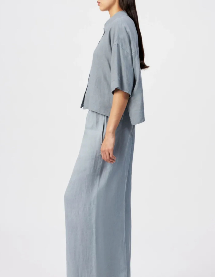 Yarik -  linnen overhemdblouse met oversized pasvorm