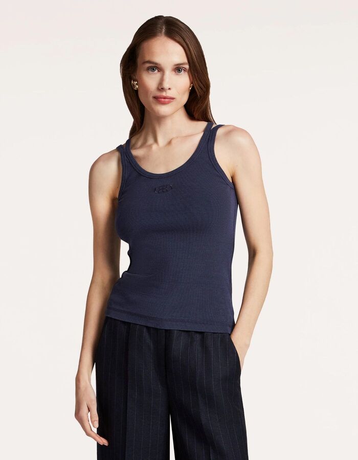 Dax singlet met smalle pasvorm en rib stretch