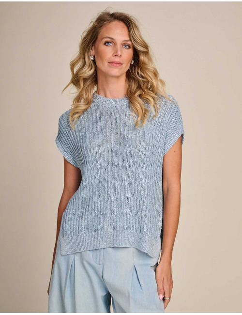 Koybe -  pull met korte mouwen en ribstructuur