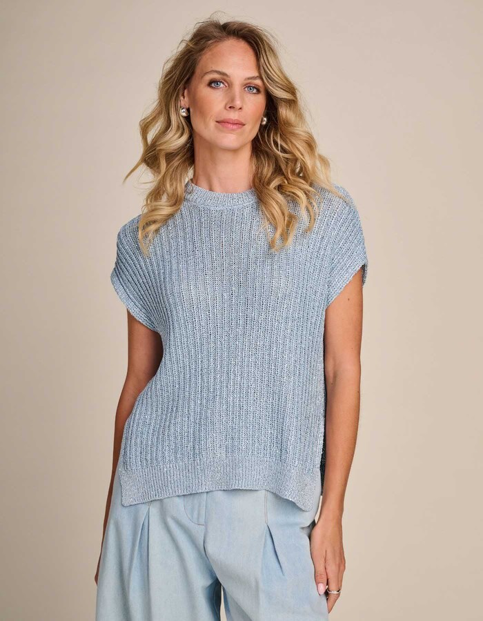 Koybe -  pull met korte mouwen en ribstructuur