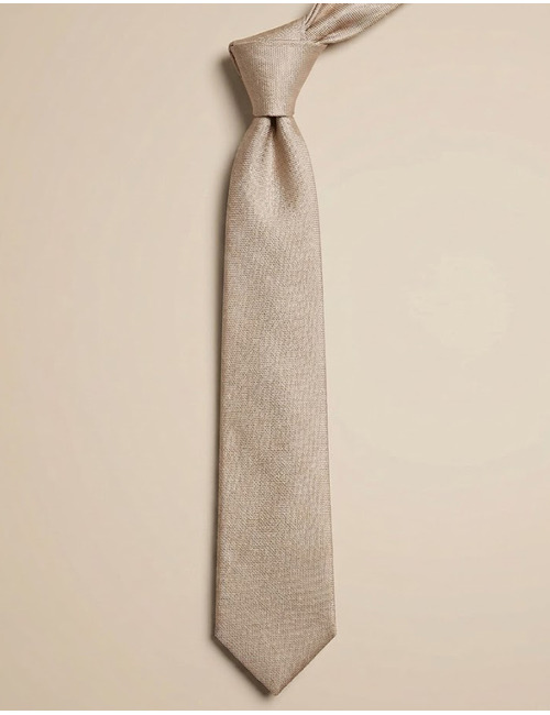 Zijden stropdas met structuur beige