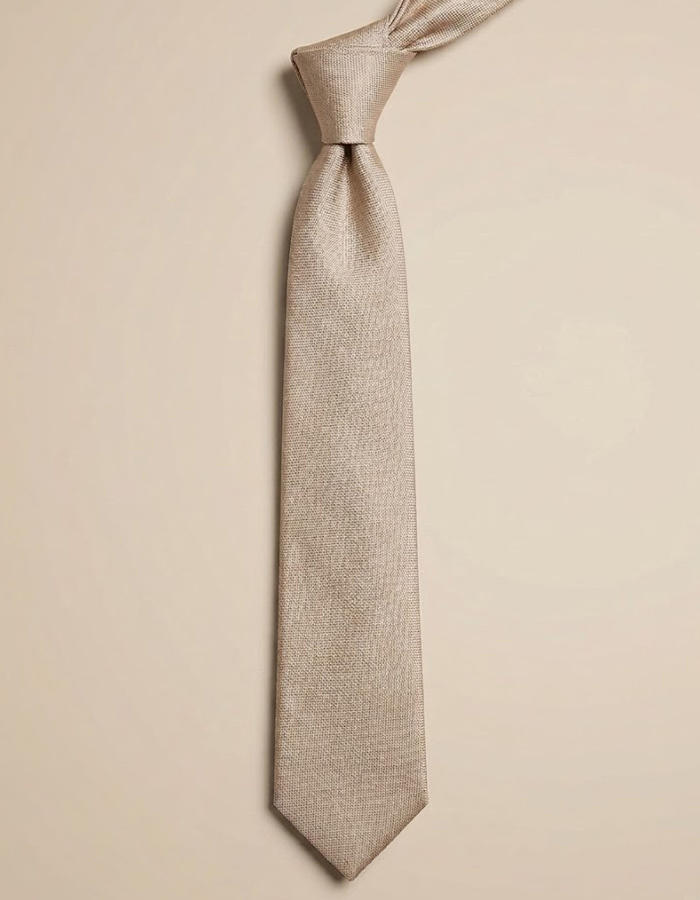 Zijden stropdas met structuur beige