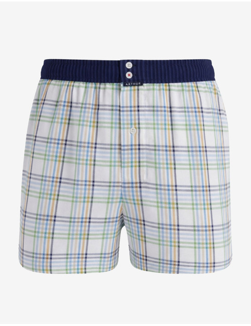 Le Club boxershort geruit katoen blanc