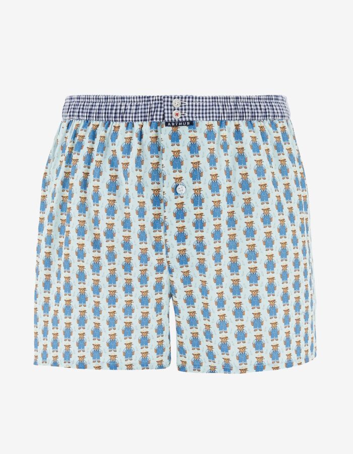 Le Club boxershort berenprint katoen bleu