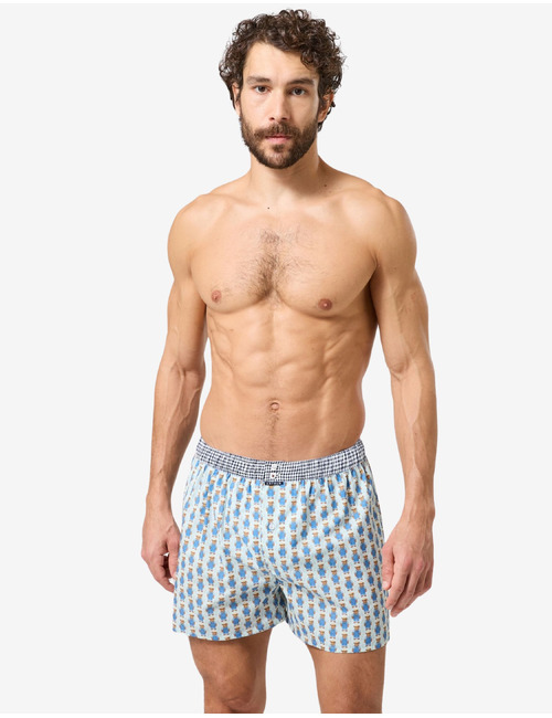 Le Club boxershort berenprint katoen bleu