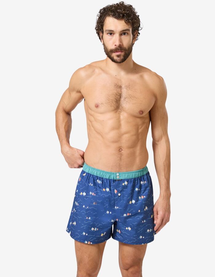 Le Club boxershort zeilboten katoen marine