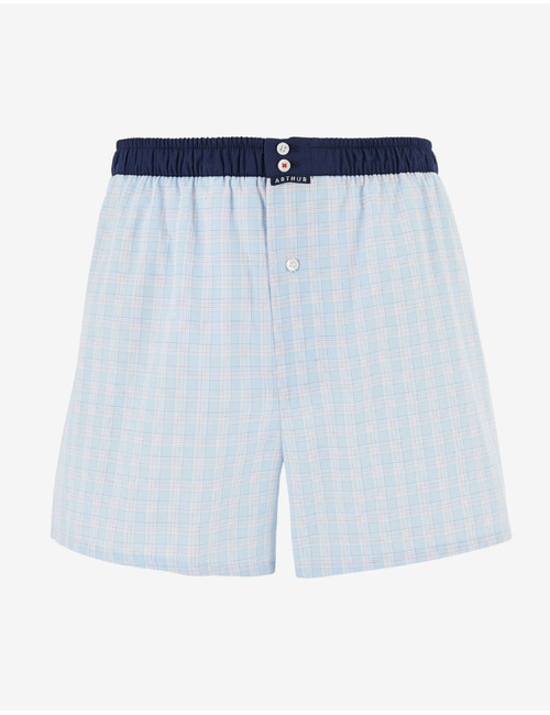 Le Club boxershort geruit katoen ciel