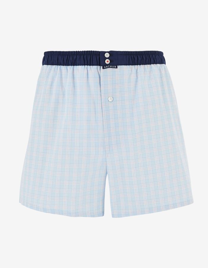 Le Club boxershort geruit katoen ciel