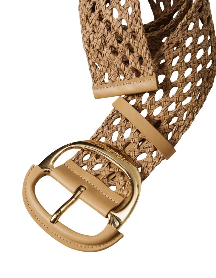 Brede gevlochten riem met maxi gesp