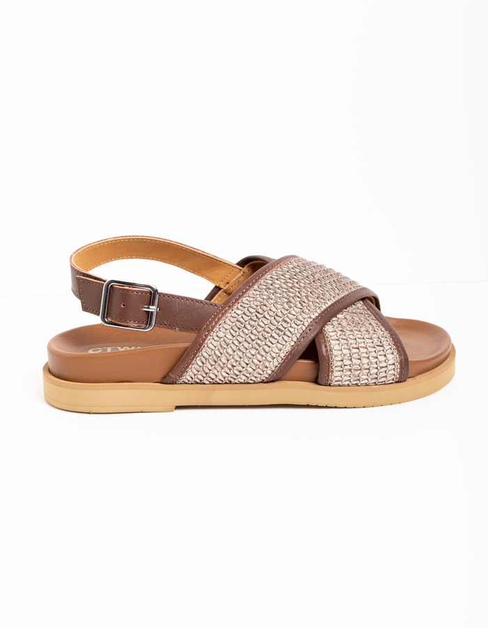 Ctwlk platte sandalen bruin