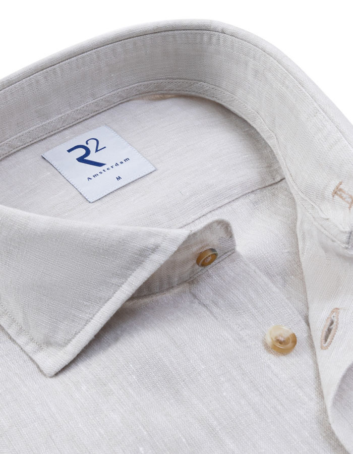 linnen hemd modern fit beige