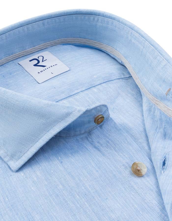 linnen hemd modern fit lichtblauw